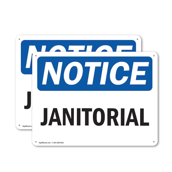 Signmission Janitorial, 14 in W x Rectangle, Plastic OS-2PACK-NS-P-1014-L-13752 - main